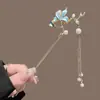 Novo Grampo de Cabelo com Borla de Magnólia Estilo Chinês para Mulheres, Novo Modelo 2026, Elegante Grampo de Cabelo Estilo Antigo com Pérolas, Acessório de Cabelo