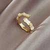 Agita el sonido del mismo ojo de gato piedra anillo de bambú moda Joker circón exquisito anillo abierto 2022 Nuevo Anillo mujeres