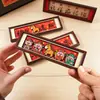 Imanes de Nevera Personalizados con Carácter Chino de la Fortuna, Pegatinas Magnéticas Decorativas para el Hogar de Moda, Imanes de Madera para Nevera con Caligrafía Cultural y Creativa