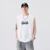 Camisa sem Manga 100% Algodão Masculina Verão Nova Marca Tendência Fresca Solta Sem Mangas Camiseta Masculina Juventude Colete Esportivo Casual Camiseta Masculina