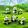 Micropaisaje creativo, lindo muñeco de panda de bambú, jardinería, llavero DIY, decoraciones, accesorios, adornos pequeños de escritorio