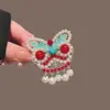 Exquisita horquilla de danza del león, pinza lateral, exquisita mascota de estilo chino, accesorio para el cabello de niña, accesorio para el cabello Hanfu para el Año Nuevo