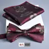 Gravata Borboleta, Lenço Quadrado de Flores, Terno de 2 Peças, Jacquard Novo Estilo, Roupa Formal Masculina, Moda, Casual, Negócios, Executivo, Noivo, Casamento