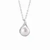 Collar de Plata de Ley S925 con Perla Natural de Agua Dulce para Mujer, Joyería de Plata con Colgante de Moissanita Versátil de Lujo Ligero, Regalo del Día de la Madre