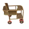 Rodas de Carrinho de Bebê de Bambu e Rattan, Rodas Tecidas de Rattan Sintético, Rodas de Direção e Freio para Carrinho de Bebê, Rodas de Bambu e Rattan Tecidas à Mão para Bebês e Crianças