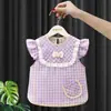 Bata de Bebê, Avental de Alimentação Infantil, Babador Impermeável, Vestido de Verão Fino Sem Mangas para Menina, Bata Princesa (para usar dos dois lados)