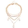 Collar Europeo y Americano Joyería Multicapa Estilo Playa Apilado Cadena de Bolas de Concha Triturada Collar con Colgante de Moda Cuello para Mujeres