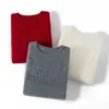 Suéter de otoño e invierno hueco 100% cachemira para mujer, cuello redondo, cálido suéter base de punto de cachemira