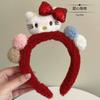Diadema de Peluche con Estampado de Leopardo de Gatito para Lavado Facial de Mujer Maquillaje Pelo de Conejo Diadema de Gato Kt Lindo Lazo de Dibujos Animados