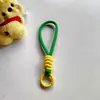 Cordón con Llavero de Funda de Teléfono de Bloques de Color Anudado, Cadena Creativa Tejida Corta para Botella de Agua, Llavero, Correa Desmontable Anti-Pérdida de 12 cm