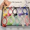 Nuevo Cuerda de Silicona de Colores para Atar con Pequeños Accesorios de Flor y Cascabel, Llavero de Estilo Simple y Fresco, Colgante para Bolso de Mujer al por Mayor