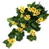 Ventas al por mayor de fábrica de enredaderas de flor de begonia para colgar en la pared, flores artificiales al por mayor, decoración del hogar, arreglos de flores artificiales para exteriores de tela de seda transfronteriza