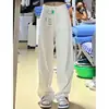 Jeans Blancos de Pierna Ancha con Dobladillo Alto 175cm Verano para Mujer Delgados de Cintura Alta Adelgazantes Rectos