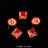 Bolsa de la Suerte de Calabaza de Arena de Cristal de Alto Contenido Accesorios para Pulseras DIY Arena Roja de Cinabrio Esmalte Pintado Accesorios para Pulseras de Nube Auspiciosa