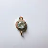 Chapado en Cobre Color Oro Verdadero 18K Pulsera Redonda de Circonita Colgante Doble Collar Pendientes de Cristal Material para Hacer Pendientes DIY Accesorios