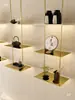 Colgador Colgante para Sala de Té Estante de Almacenamiento de Partición de Una Palabra Ktv Bar Pared Estante de Exhibición Decorativo Multicapa Dorado
