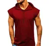 2021 Novo AliExpress Amazon ebay Masculino Sem Mangas Fitness Esportivo Com Cordão Capuz Colete Top Masculino
