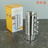 304 caneca de aço inoxidável conjunto 300ml passo empilhável copo de água empilhável passo com prateleira de armazenamento copo ao ar livre