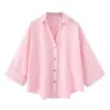 Comercio Exterior Al Por Mayor Verano Nuevo Estilo Europeo y Americano Mezclilla Manga Ancha Cuello en V Elegante Camisa 8741054