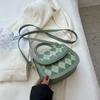 Bolsa de mão simples, elegante e suave, estilo rômbico, outono e inverno, nova, elegante, texturas, bolsa de ombro transversal, sela
