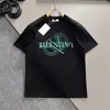 100% algodão, com estampa de letras Vano transfronteiriça, modelagem solta, gola redonda, manga curta, unissex, estilo verão, por Warren Tian N