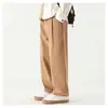 Pantalones casuales rectos de trabajo estilo primavera nuevo color sólido simples de pierna ancha para hombre holgados modernos combinables pantalones largos