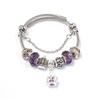 Pulsera DIY de acero inoxidable con cuentas de acero titanio sonido de sacudida Net Red en vivo corona de cristal cuenta de agujero grande pulsera joyería al por mayor