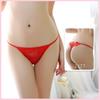 Tanga de encaje con forma de corazón para mujer, sexy, de malla, transparente, de cintura baja, con aberturas, 2177