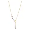 Escaso Collar de Perlas Naturales Barrocas Moradas Elegante Lujo Ligero Francés Largo 2021 Nuevo Cadena de Lana en Forma de Y