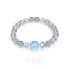 Pulsera de Piedra Lunar Aguamarina Flor de Melocotón Ladrillo Cuentas de Transferencia Pulsera de Nicho Lujo Ligero Estilo Extremadamente Simple Pulsera de Luz de Luna Gris Agua Fina