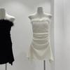 Venta al por mayor transfronteriza de Top de tubo peludo de color liso a la moda estilo sudeste asiático Vestido ajustado al cuerpo que realza las caderas estilo coreano