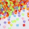 Contas Acrílicas 6mm Fundo Colorido Letra Branca Material para DIY Miçangas Artesanais Contas Educacionais para Crianças Contas Soltas para Enfiamento