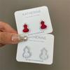 Nuevos Pendientes de Calabaza Roja 2026 para Mujer, Púa de Plata S925, Exquisitos y de Moda Pendientes de Botón de Zirconia, Accesorios para Orejas Brillantes de Lujo Ligero