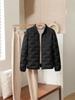 Chaqueta Ligera de Plumas Otoño/Invierno 2025 para Mujer, 90% Plumón de Pato Blanco, Corte Corto Holgado para Figuras Petite, Abrigo de Moda con Cuello Alto
