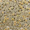 100 peças de miçangas acrílicas digitais com letras em inglês para DIY joias infantis pulseira com contas acessórios contas quadradas contas soltas