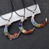 Collar colgante de chakra de cristal Chakela estrella de cinco puntas Luna accesorios de ropa al por mayor venta caliente transfronteriza