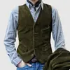 Estación Independiente de Amazon Transfronteriza Ropa de Trabajo Chaleco Retro Americano para Hombre Chaleco de Pana Chaqueta Casual Estilo Británico