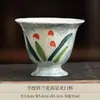 Taza de Cata de Té de Cerámica Pintada a Mano Bajo Esmalte Taza de Anfitrión Juego de Té Kung Fu Taza Individual Taza de Té de Porcelana Azul y Blanca Taza en Forma de Sombrero