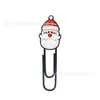 Clips para Papel de Goma Suave de PVC de Dibujos Animados Navideños, Marcadores Creativos Festivos, Separadores de Páginas para Cuadernos, Regalos y Recuerdos Navideños