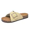 Sandalias Birkenstock de Suela Gruesa para Ropa Exterior de Mujer 2024 Verano Nuevo Retro Casual Hebilla de Cinturón Pantuflas de Punta Abierta