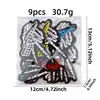 Patch de Bordado Punk Caveira Mão Raio Cruzada Patch Bordado Gesto V Acessórios para Roupas Patch Termocolante