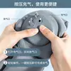 Almohada en forma de U portátil y simple inflable a presión para viajes largos y de negocios, almohada de soporte para el cuello flocada de PVC plegable para siestas en la oficina