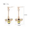 Nuevos y bonitos pendientes de abeja de moda, diseño creativo de nicho, joyería para las orejas, accesorios con personalidad de diamantes y temperamento