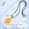 Loja de Ouro Puzuo Mesmo Estilo Banhado a Ouro Cravejado de Diamantes Giratório Filigrana Ruyi Auspicioso Oito Tesouros Bússola Colar Corrente para Suéter para Mulheres