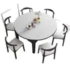 Mesa y Sillas de Comedor Modernas Minimalistas para Apartamentos Pequeños, Estilo Nórdico de Lujo Ligero, Madera Maciza, Mesa de Comedor Cuadrada y Redonda de Doble Uso Extensible