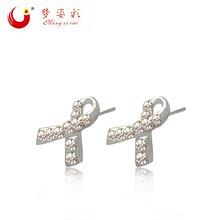 泰国国王纪念同系列 耳饰丝带型小耳钉 水钻耳环女士厂家批发定制