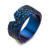 Anillo de Diseño de Industria Pesada Europea y Americana con Textura Irregular de Lava Anillo Grueso de Acero de Titanio Personalizado Street Hip Hop