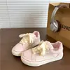 Tênis de Lona Branca com Solado Grosso Estilo Coreano para Estudantes Femininas Versátil Casual Board Shoes ins Retro Bico Redondo Tênis Pão