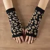 Conjunto de Dos Piezas de Punto con Estampado de Leopardo para Otoño e Invierno, Estilo Nuevo, Transfronterizo, Temu Shein, Guantes de Invierno Cálidos, Gorro de Punto