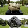 Instalações de Esculturas Personalizadas em Pedra Artificial, Decorações de Arte Moderna para Escritórios de Vendas e Salas de Exposição, Esculturas Personalizadas Vazadas em Pedra Artificial